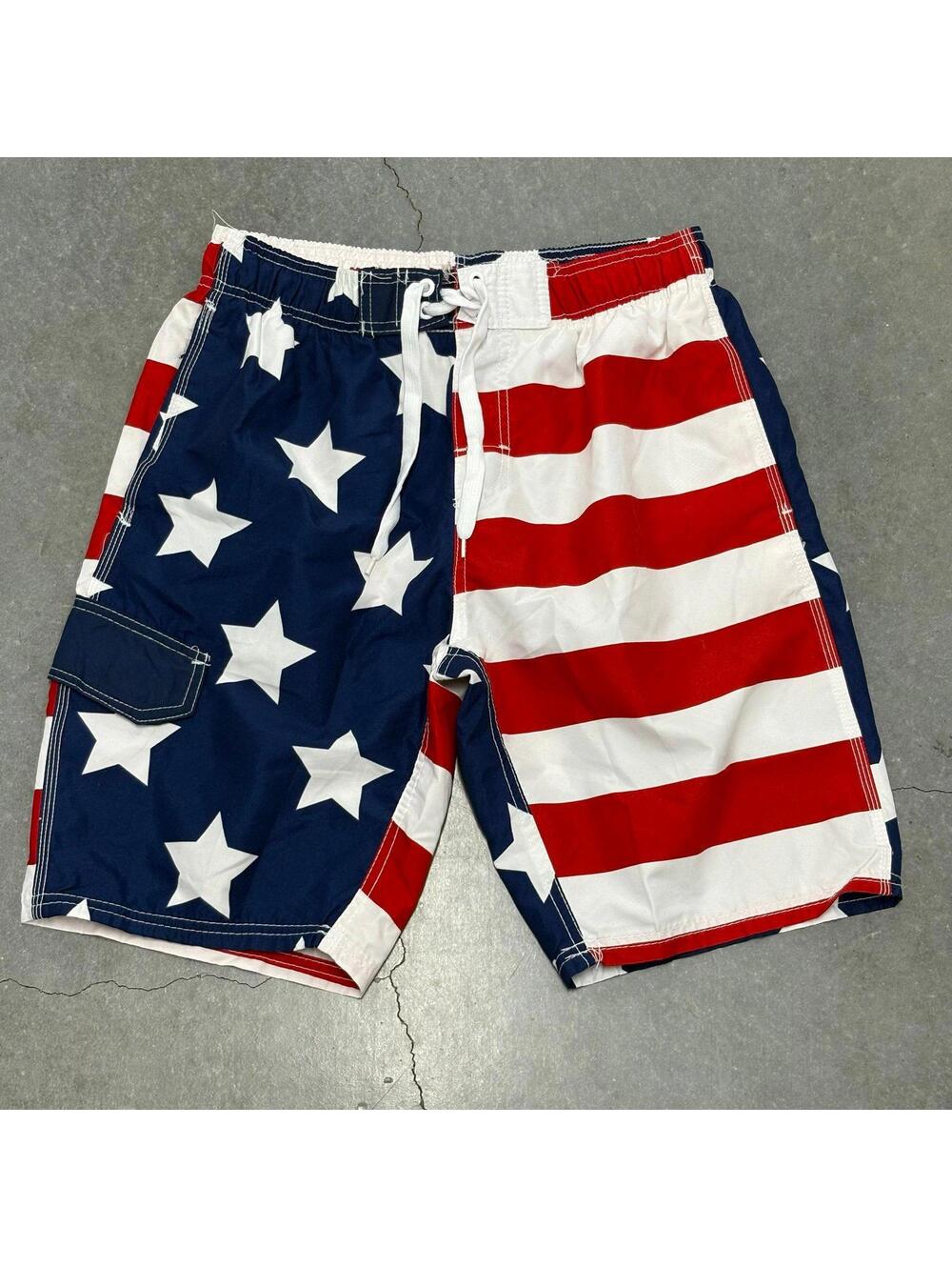 Kanu Surf American Flag Swim Trunks